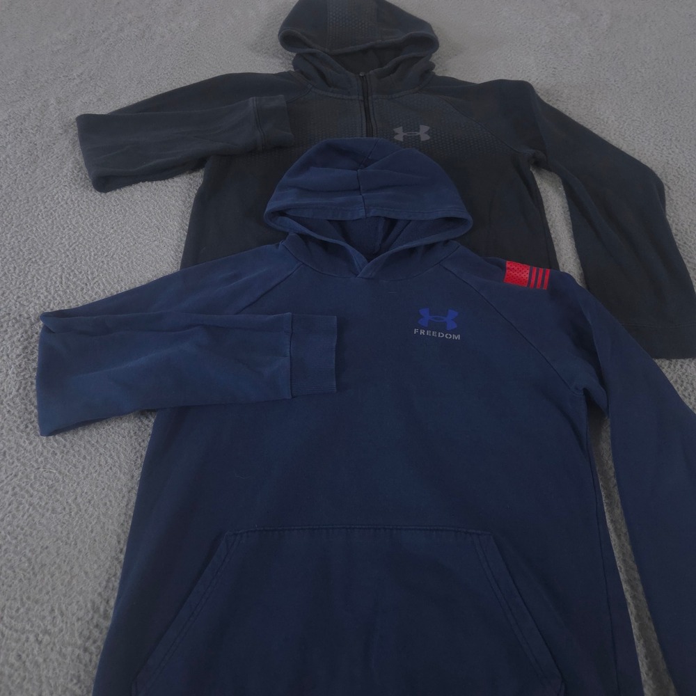 LOT OF 2 Under Armour Hoodie Boys XL Multi Freedom Rival Print Fleece Athletic